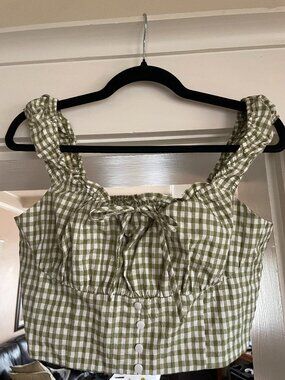 Tullea Cropped Peasant Top with Shirred Back - M